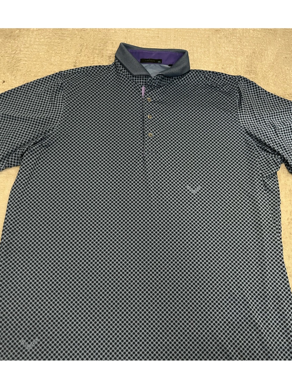 Greyson Polo With Knit Collar - embroidered on sleeve